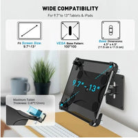 USP Universal Anti-Theft iPad & Tablet Wall Mount - Silver, 360° Rotation, Firts 9.7" to 13",Perfect for iPad & Galaxy Tab, 5 Years Warranty - Image 3
