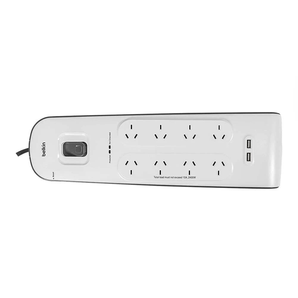 Belkin SurgePlus 8-Outlet Surge Protector With 2x USB Port 2.4 Amp (BSV804au2M) - Heavy Duty 2M Power Cord, 900 Joules, $50000 CEW,  2 Years Warranty - Image 4