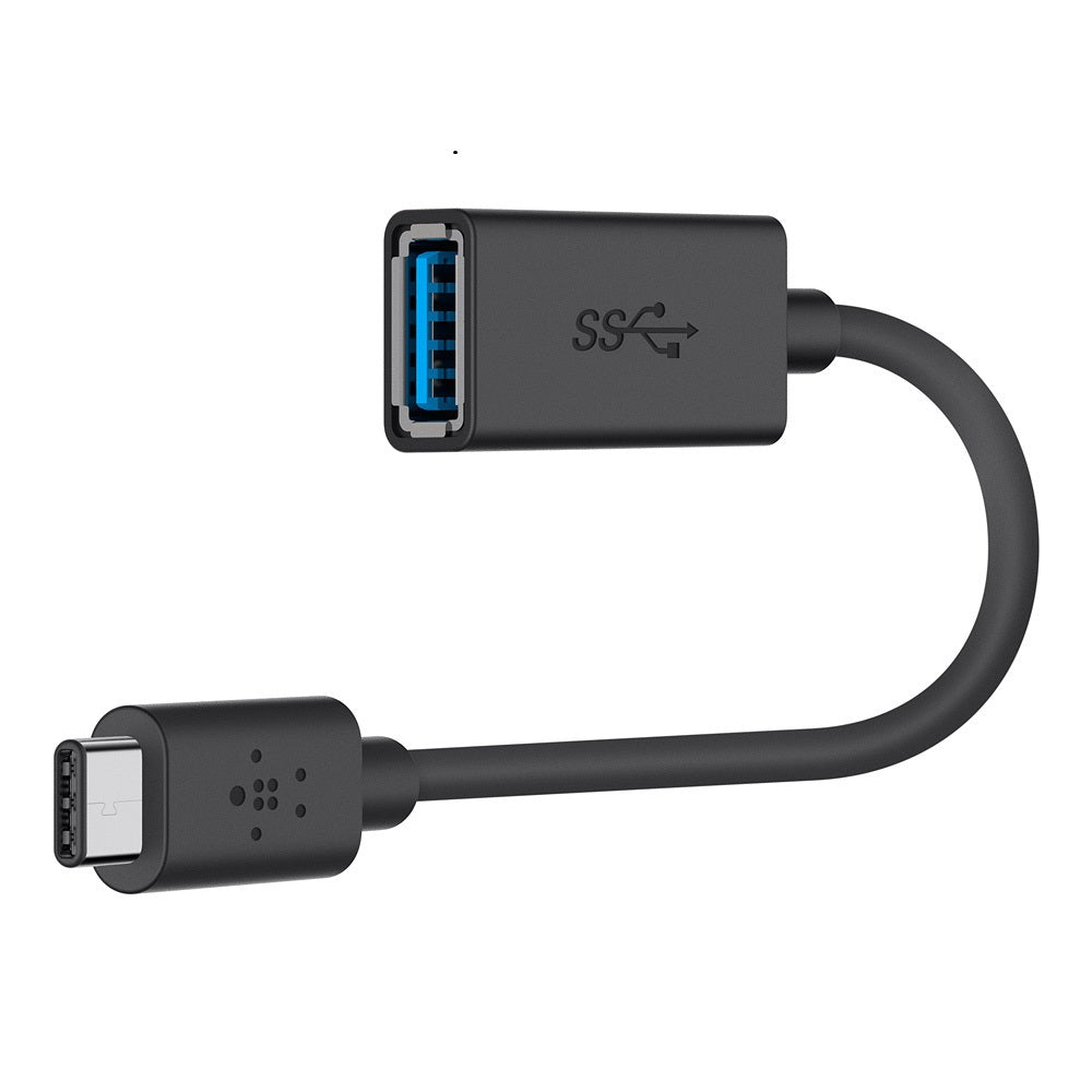 Belkin 3.0 USB-C to USB-A Adapter - Black (F2CU036btBLK), Power Output 3A, 5Gbps, Reversible USB-C Connector, USB-IF Certified, 2 Years Warranty - Image 1