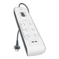 Belkin SurgePlus 6-Outlet Surge Protector With 2x USB Port 2.4 Amp (BSV604au2M) - Heavy Duty 2M Power Cord, 650 Joules, $30000 CEW,  2 Years Warranty - Image 1