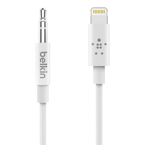 Belkin 3.5 mm Audio Cable With Lightning Connector (0.9M) - White (AV10172bt03-WHT), High Resolution Audio, MFI-Certified, Apple, 2 Years Warranty - Image 1