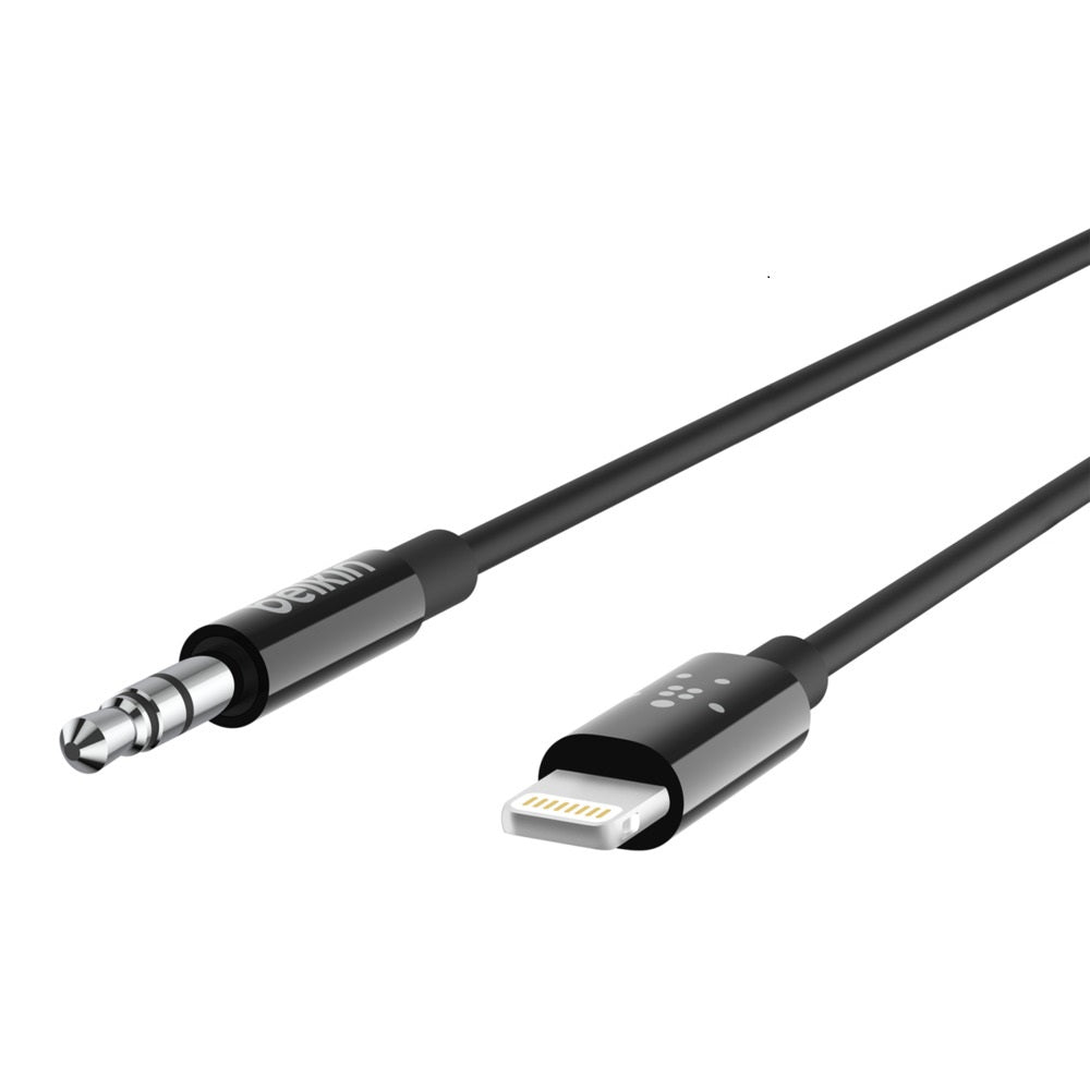 Belkin 3.5 mm Audio Cable With Lightning Connector (1.8M) - Black (AV10172bt06-BLK), High Resolution Audio, MFI-Certified, Apple, 2 Years Warranty - Image 2