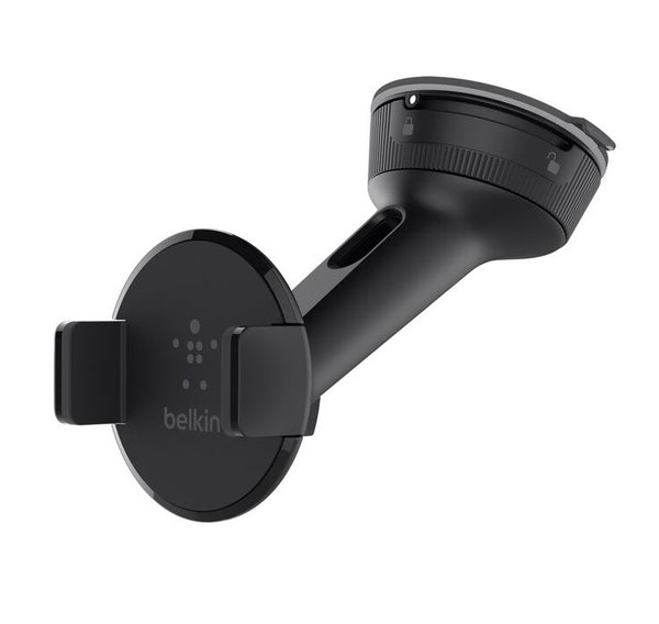 Belkin Universal Car Mount - Black (F8M978BT), 360 Degree Rotation, Fits up to (6") Screen Size, Securely Attaches to Dash & Window, 2 Years Warranty