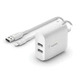 Belkin BoostCharge 24W Dual USB-A Wall Charger + Lightning to USB-A Cable (1M) - White (WCD001au1MWH), 2xUSB-A (12W), CEW $2,500, 2 Years Warranty - Image 1