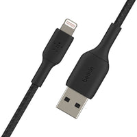 Belkin BoostCharge Braided Lightning to USB-A Cable(0.15M) - Black(CAA002bt0MBK), 2.4A/12W, 480Mbps, 30K+ Bends, Apple,MFI-Certified, 2 Years Warranty - Image 3