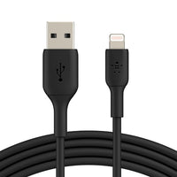 Belkin BoostCharge Braided Lightning to USB-A Cable (2M) - Black (CAA002bt2MBK), 2.4A/12W, 480Mbps, 30K+ Bends, Apple, MFI-Certified, 2 Years Warranty - Image 1