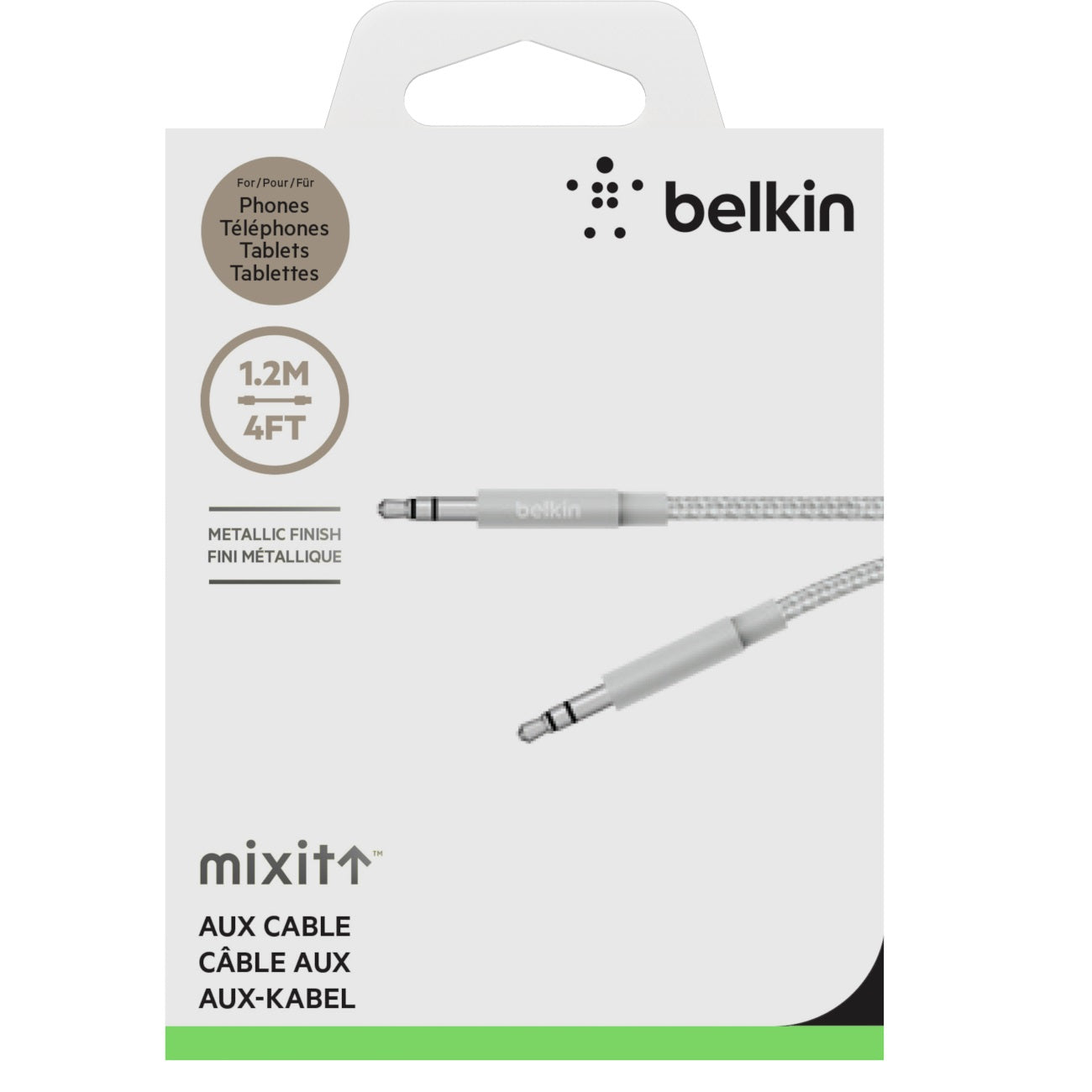 Belkin MIXIT Metallic AUX Cable (1.2M) - Silver (AV10164bt04-SLV), Versatile, Sleek & Stylish, Durable, Easy to Carry, 2 Years Warranty - Image 2