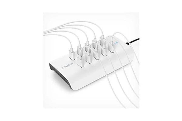 Belkin RockStar™ 10-Port USB-A Charging Station - White (B2B139au), Intelligent Charging,120W, Overcurrent protection, CEW $5000, 2 Years Warranty