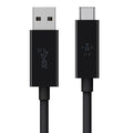 Belkin 3.1 USB-C to USB-A Cable (1M) - Black (F2CU029bt1M-BLK), 3A/60W, 10Gbps, Thunderbolt 3, Reversible USB-C Connector, 2 Years Warranty - Image 1
