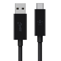 Belkin 3.1 USB-C to USB-A Cable (1M) - Black (F2CU029bt1M-BLK), 3A/60W, 10Gbps, Thunderbolt 3, Reversible USB-C Connector, 2 Years Warranty - Image 1