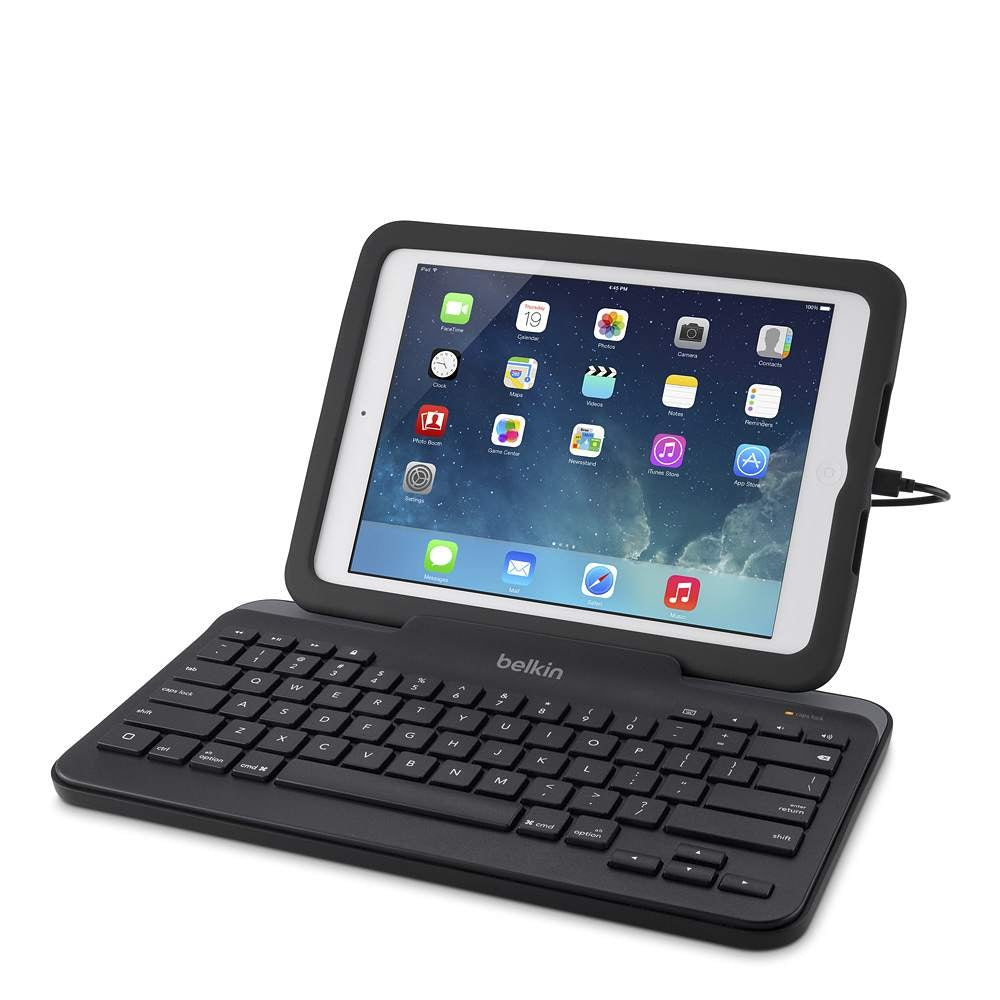 Belkin Wired Tablet Keyboard for iPad With Stand & Lightning Connector-Black(B2B130),No Battery or Charging Required,Stackable Design,2 Years Warr - Image 1