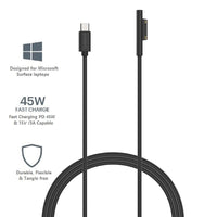 Cygnett Essentials USB-C To Microsoft Surface Laptop Cable (1M) - Black (CY3034USCMS), 45W Fast Charging, Magnetic Connection,2 Years Warranty - Image 1