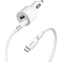 OtterBox 24W Dual Port Car Charger with Lightning to USB-A Cable (1M) - White (78-52698), USB-A(12W),180Mbps Data Transfer, 2 Years Warranty - Image 1