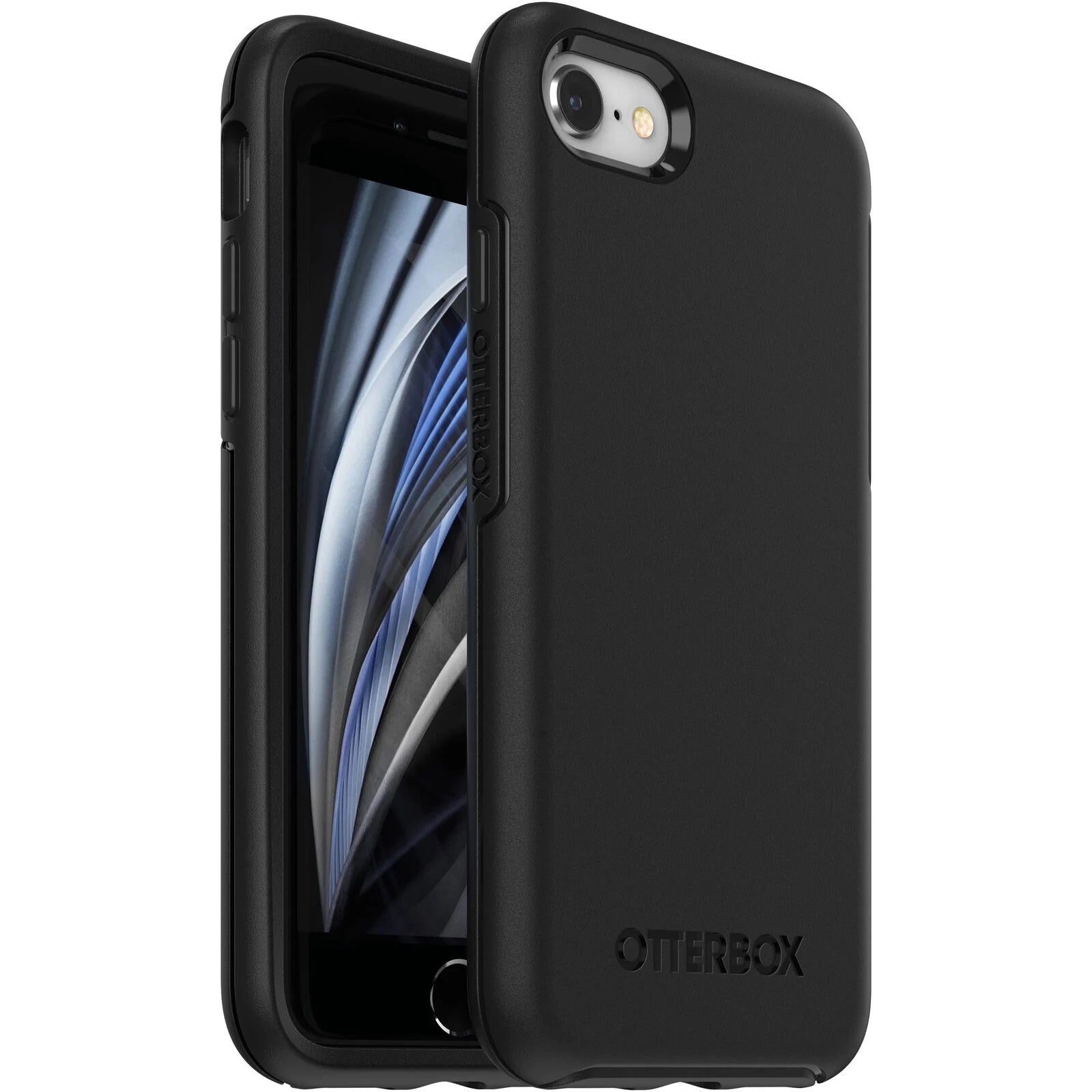 OtterBox Symmetry Apple iPhone SE (3rd & 2nd Gen) and iPhone 8/7 Case Black - (77-56669), DROP+ 3X Military Standard, Raised Edges, 7 Years Warranty - Image 1