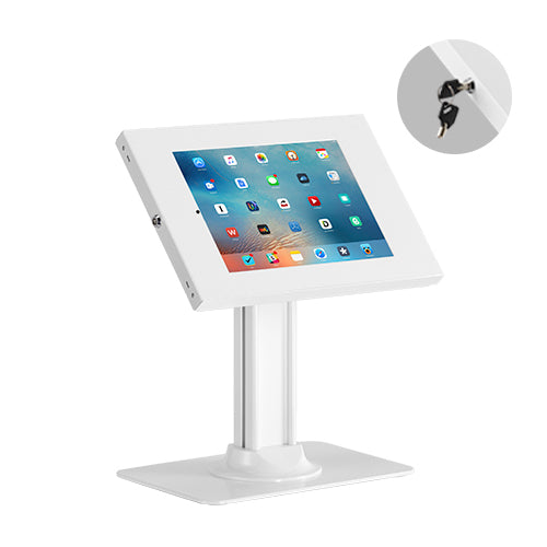 Brateck Anti-Theft Countertop Tablet Holder with Bolt Down Base Fit most  9.7” to 11” tablets - White 300x200x469mm, Anti-theft Lock with a Key (LS) - Image 5