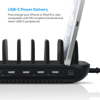 mbeat® Gorilla Power 60W 7 Port USB-C & USB Charging Station 6× USB-A 1× USB-C PD Output Power: Total 60W Product Weight: 0.66kg - Image 3