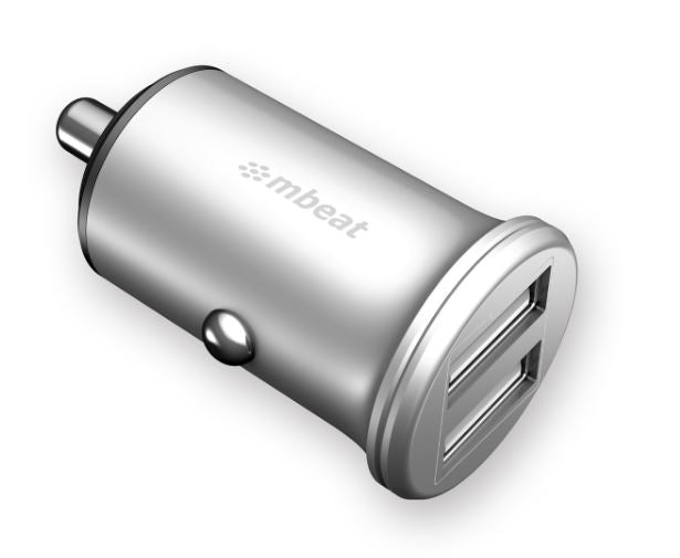 mbeat® Power Dot Pro Dual port 4.8A Rapid Car Charger - 24W/Metallic Design/Fast Charging Package Weight: 32g (LS> MB-CHGR-CC01) - Image 1