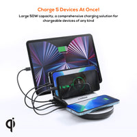 (LS) mbeat® Gorilla Power 50W Qi Certified Multi-Device USB & Wireless Charging Dock Fast Charge USB Port: DC 5V/3A, 9V/2A, 12V/1.5A Product - Image 2