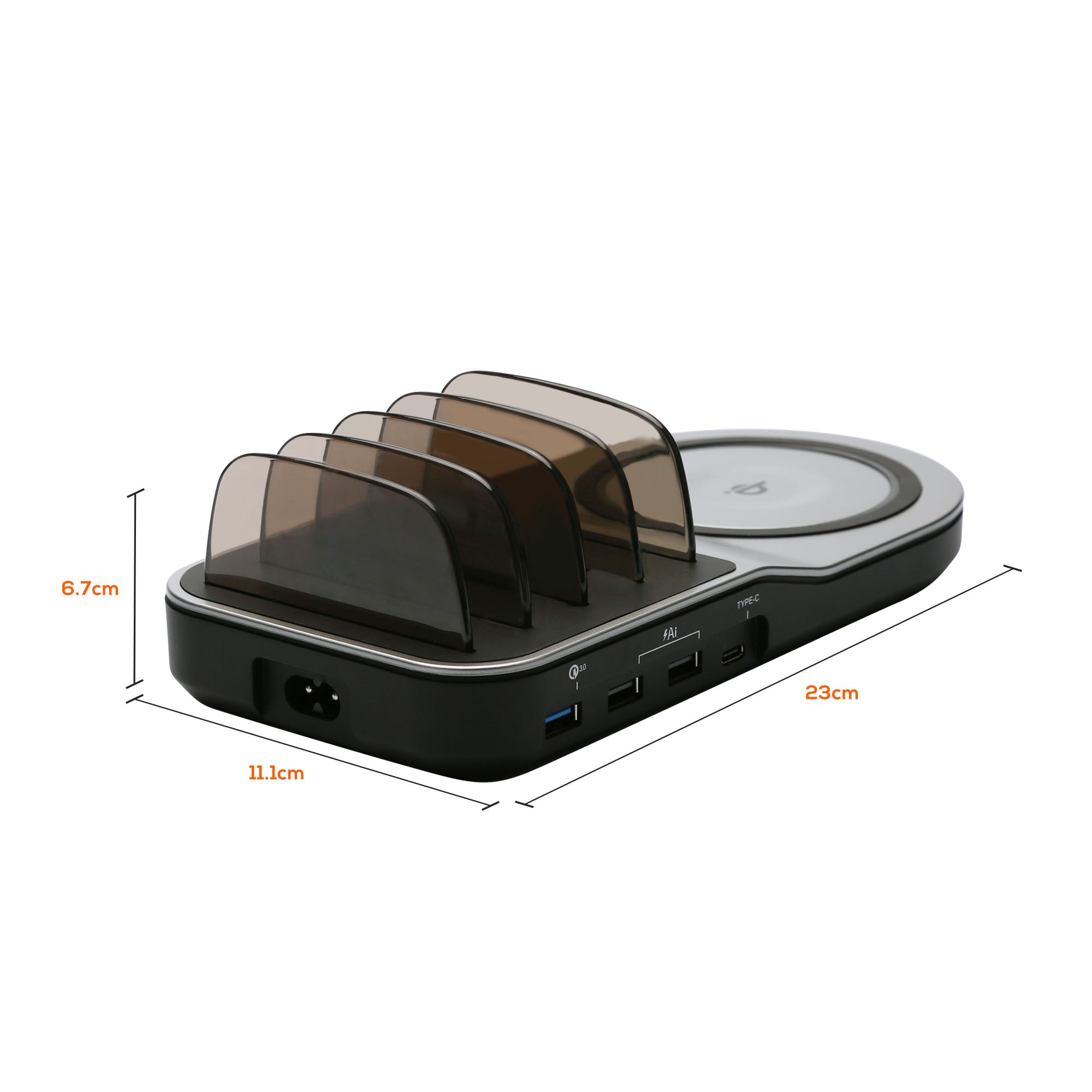 (LS) mbeat® Gorilla Power 50W Qi Certified Multi-Device USB & Wireless Charging Dock Fast Charge USB Port: DC 5V/3A, 9V/2A, 12V/1.5A Product - Image 3