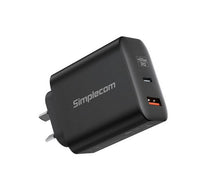 Simplecom CU265 Dual Port PD 65W GaN Fast Wall Charger USB-C + USB-A for Phone Laptop - Image 1
