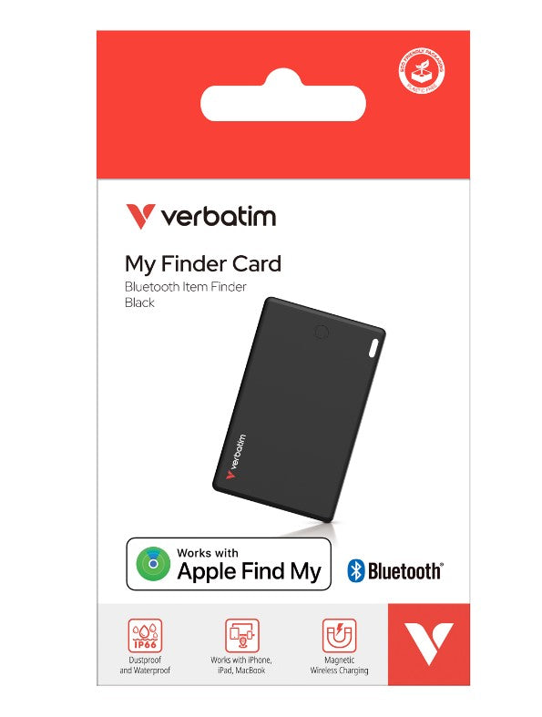 Verbatim My Finder Card Bluetooth Finder 1 pack- Black, Bluetooth Apple Find My - Image 1