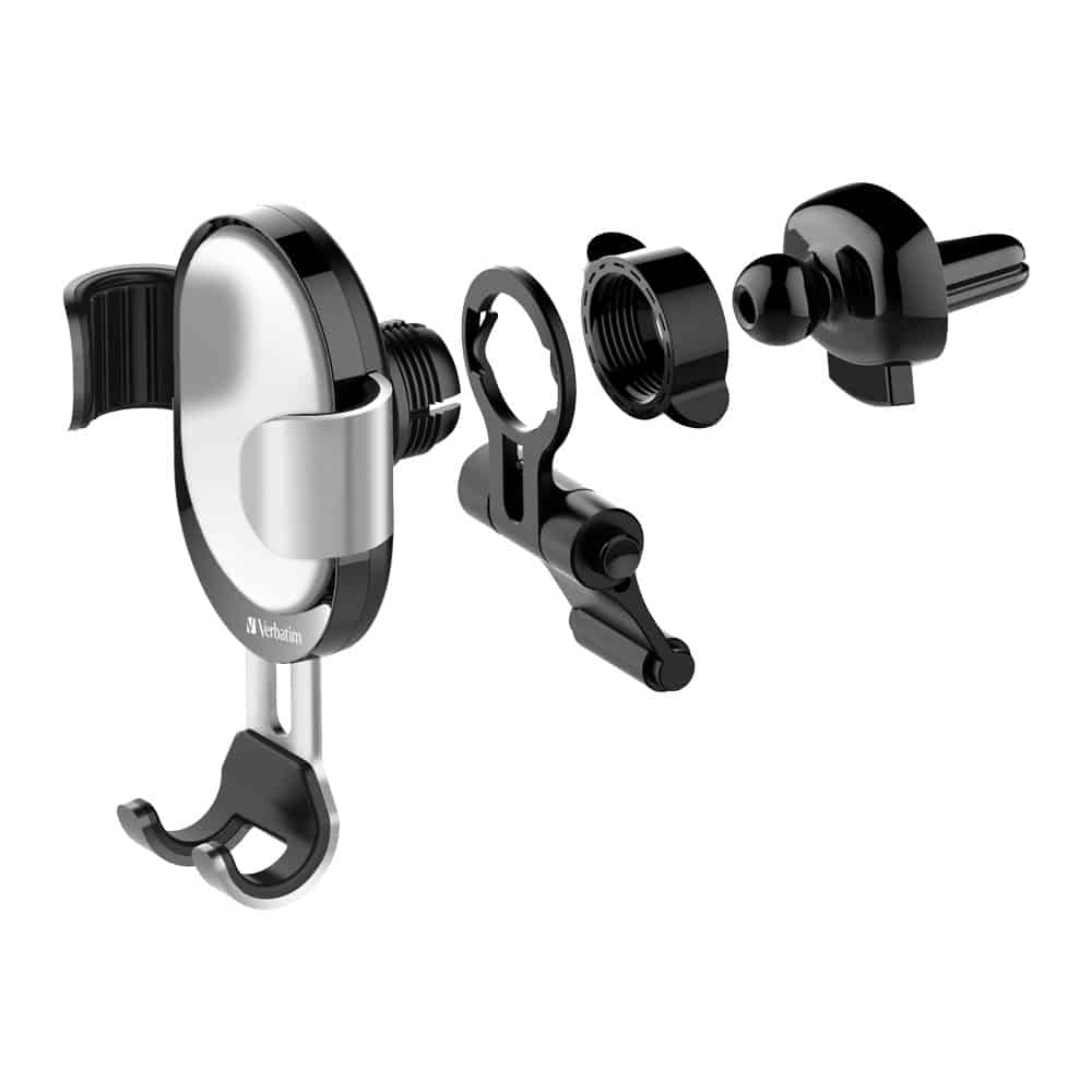 (LS) Verbatim Verbatim Car Air Vent Phone Holder Gravity with Grip - Silver - Image 3