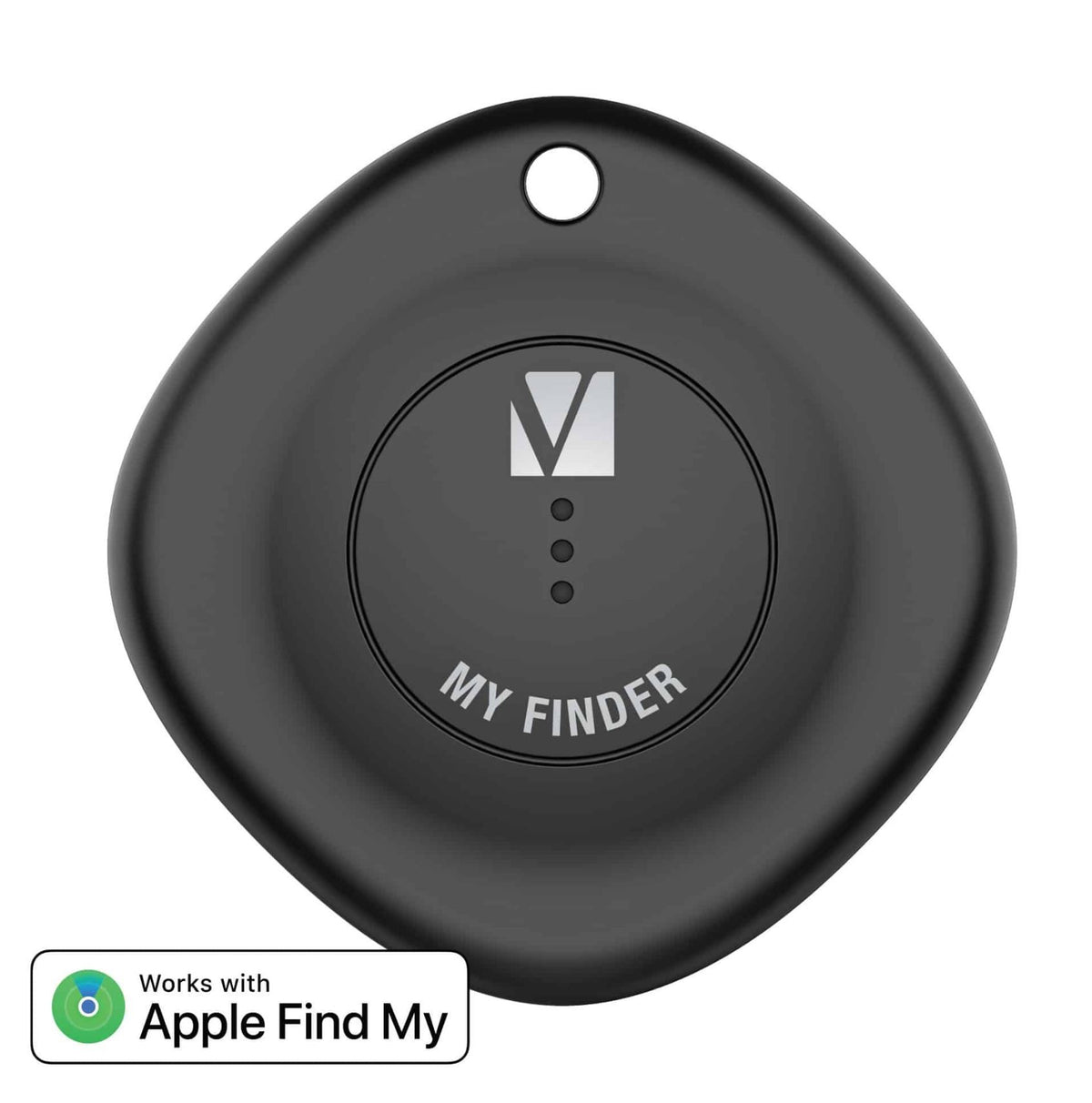 Verbatim Bluetooth Tracker My Finder Black,  IP66, IOS Iphone, Ipad, Macbook, Long Life, Pets, Kid, Luggage, Backpack Apple Find My Retail Pack 66840 - Image 1
