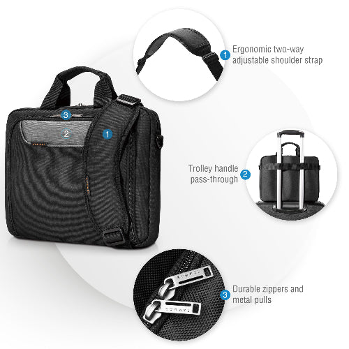 Everki 13.3" -  14" Notebook Case Advance, Non-Slip Shoulder Pad - Image 3
