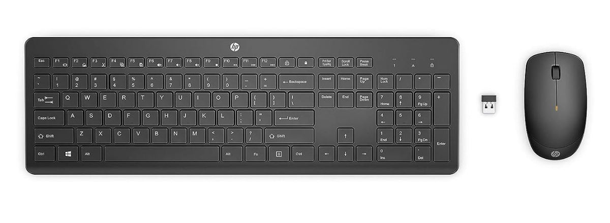 HP 230 USB Wireless Keyboard & Mouse Combo 2.4GHz 12 function keys Chiclet Comfortable Low Noise 1600DPI Mouse Light Weight Long Battery Life - Image 1
