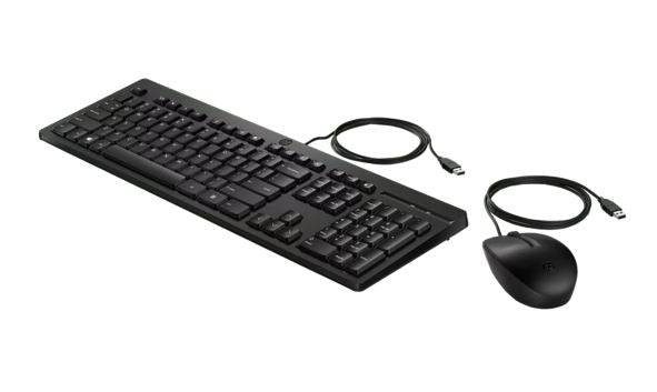 HP 225 USB Wired Desktop Keyboard Mouse Combo G2 USB-A Three button mouse adjustable keyboard feet Easy Clean Plug&Play for Notebook Desktop PC - Image 2