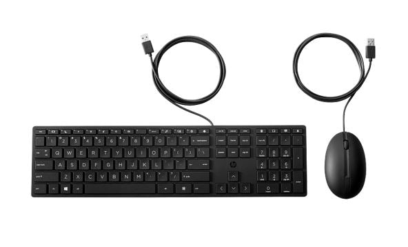 HP 320MK USB Wired Desktop Keyboard Mouse Combo Reduced-sized & Low-Profile Quiet Keys Plug&Play for Notebook Desktop PC WIN11/10 Black - Image 2
