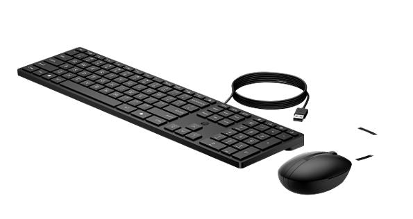 HP 320MK USB Wired Desktop Keyboard Mouse Combo Reduced-sized & Low-Profile Quiet Keys Plug&Play for Notebook Desktop PC WIN11/10 Black - Image 1