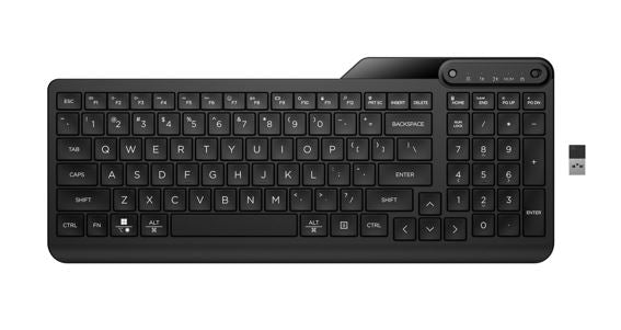 HP 475 Dual-Mode Wireless Keyboard Bluetooth 5.3 Up to 24M Battery life USB Type-A port Multi-OS Device Unifying Dongle Slim full numpad Black - Image 5