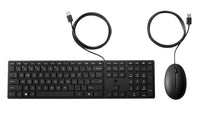HP 320MK USB Wired Desktop Keyboard Mouse Combo Reduced-sized & Low-Profile Quiet Keys Easy Clean Plug&Play for Notebook Desktop PC - Image 2