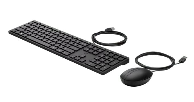 HP 320MK USB Wired Desktop Keyboard Mouse Combo Reduced-sized & Low-Profile Quiet Keys Easy Clean Plug&Play for Notebook Desktop PC - Image 1