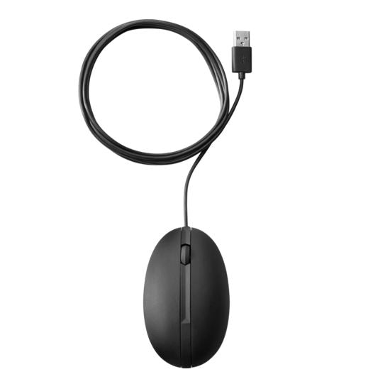HP Wired Desktop 320M Mouse 1200dpi 3 Botton Wired USB-A Connector Optical Red Sensor 1.8M Cable Length Black 1YR WTY