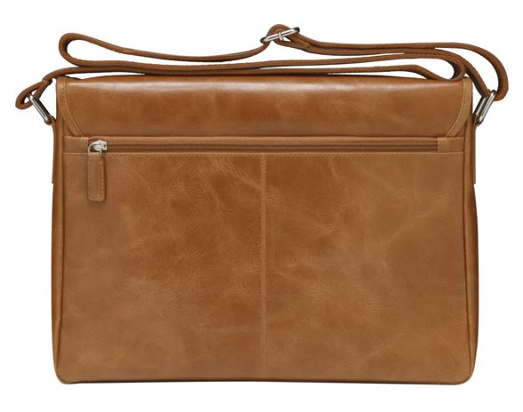 Marselisborg 14" Leather Messenger Business Laptop Bag Handcrafted Golden Tan Briefcase Durable Adjustable Shoulder Strap Fits 14" 13.3" 12" Notebook - Image 2