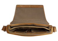 Marselisborg 14" Leather Messenger Business Laptop Bag Handcrafted Golden Tan Briefcase Durable Adjustable Shoulder Strap Fits 14" 13.3" 12" Notebook - Image 4