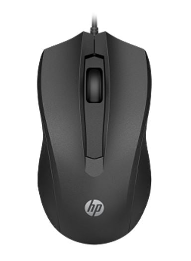 HP Wired Desktop 100 Mouse 1200dpi 3 Buttons Wired USB-A Connector Precise Red Optical Sensor 1.2M Cable Length Black 1YR WTY - Image 2