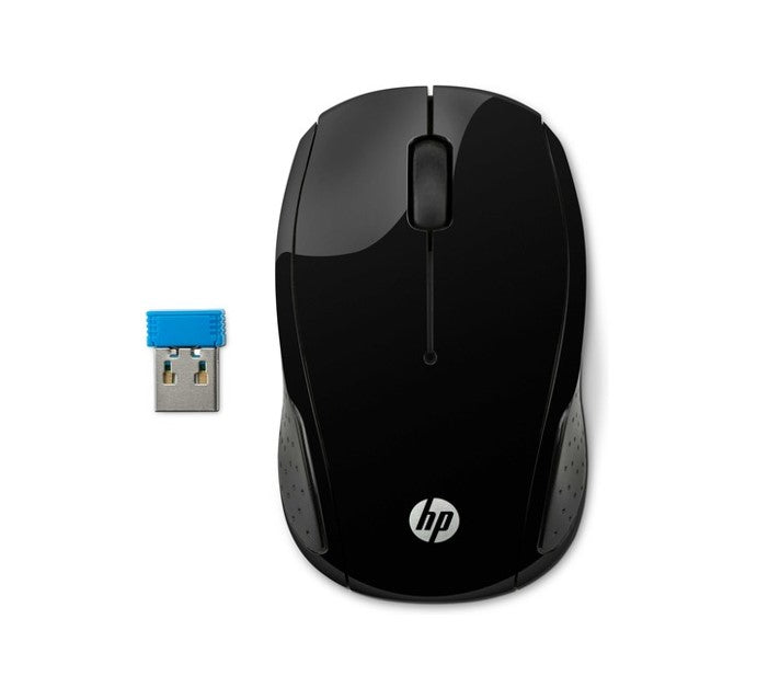 HP 200 Wireless Mouse Radio Frequency USB Optical 3 Button 1000 dpi 2xAAA Up to 12M Battery life Scroll Wheel Symmetrica Available USB port Black Mice - Image 4
