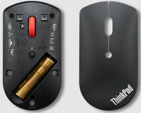 LENOVO ThinkPad Bluetooth Silent Mouse - Dual-Host Bluetooth 5.0 to Switch Between 2 Devices,DPI Adjustment: 2400, 1600, 800, 1YR Battery Life - Image 3