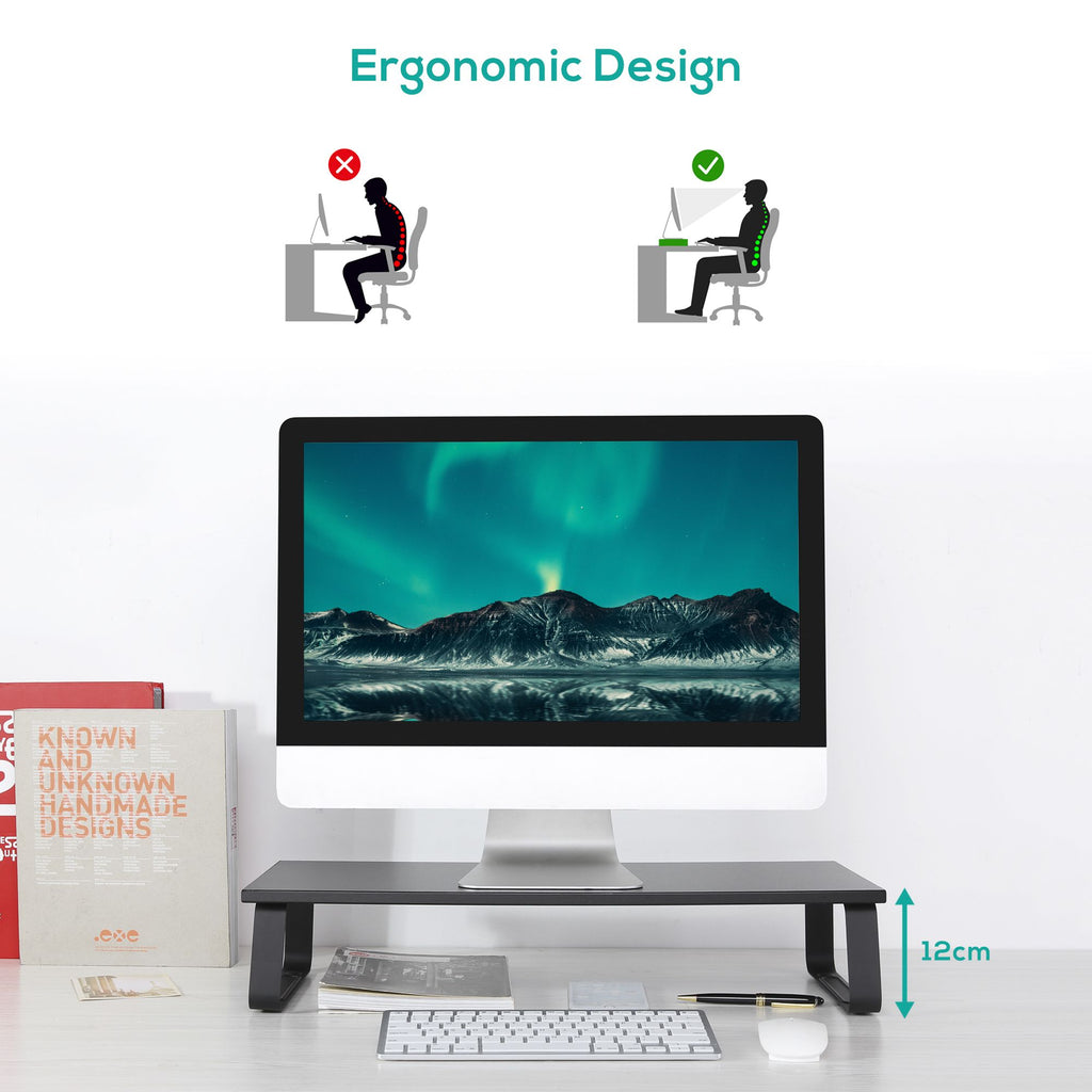 mbeat® activiva Ergolife Black Monitor Stand Riser Ergonomic design Durable and long lasting stainless steel construct Product Weight:1.6kg - Image 2