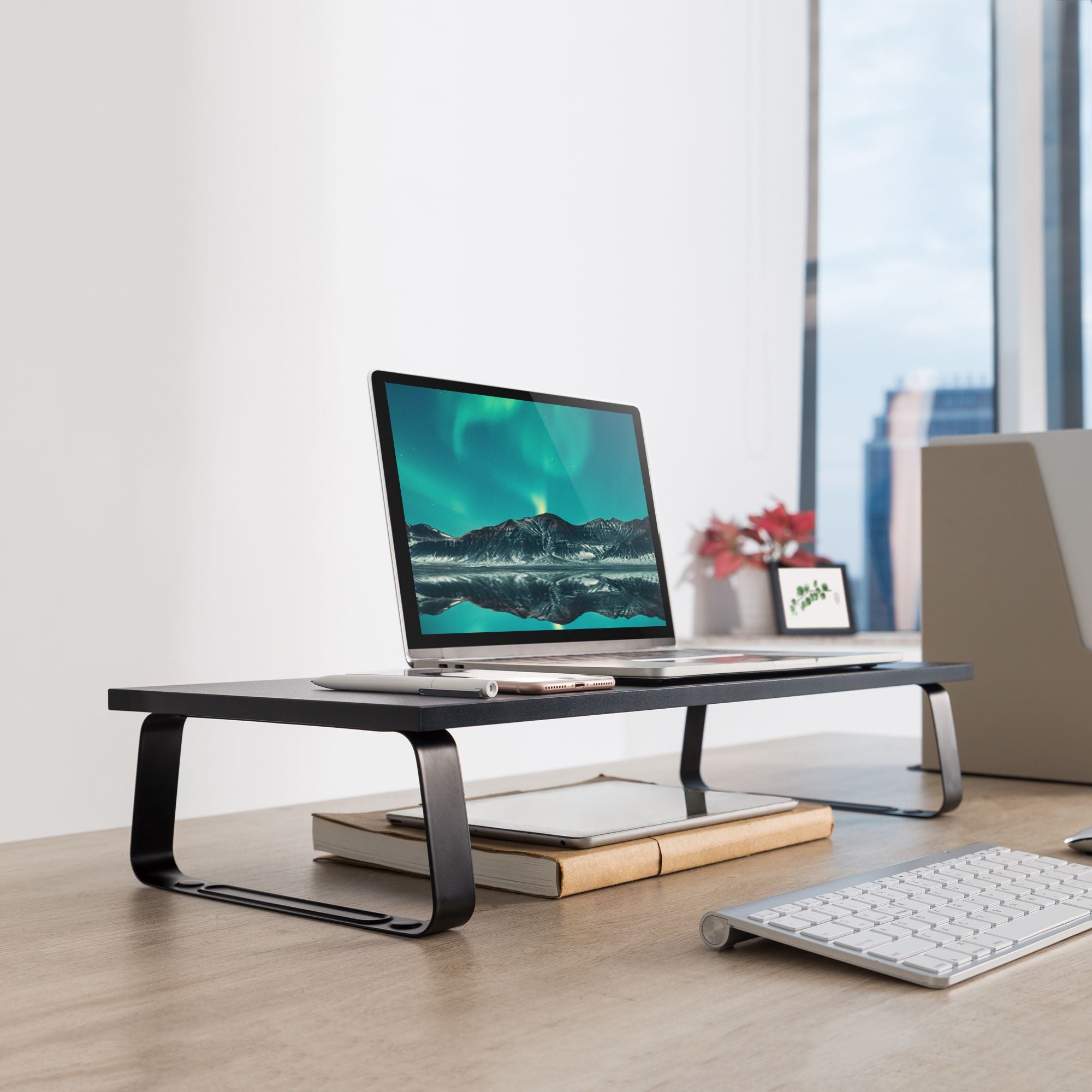 mbeat® activiva Ergolife Black Monitor Stand Riser Ergonomic design Durable and long lasting stainless steel construct Product Weight:1.6kg - Image 4