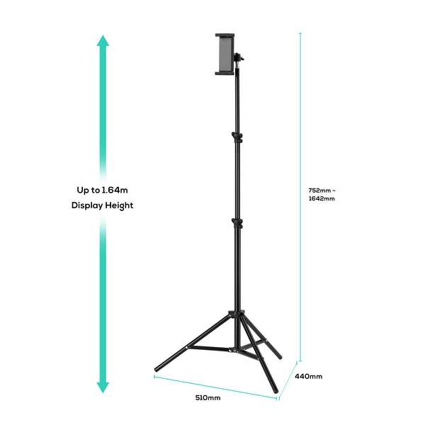 mbeat® activiva Universal Table and Smartphone Tripod foldable, lightweight, easy-to-use height-adjustable tripod with integrated tablet/phone
