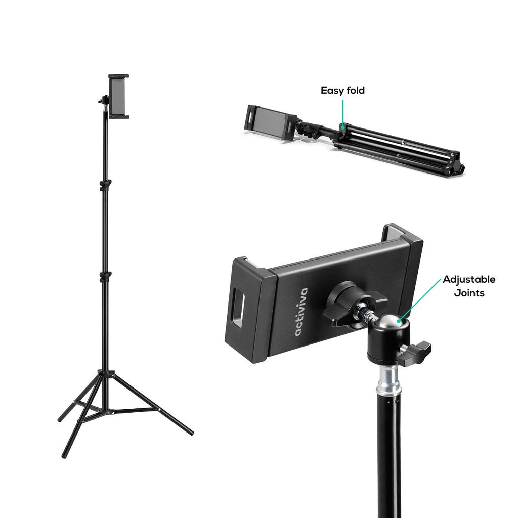 mbeat® activiva Universal Table and Smartphone Tripod foldable, lightweight, easy-to-use height-adjustable tripod with integrated tablet/phone - Image 3
