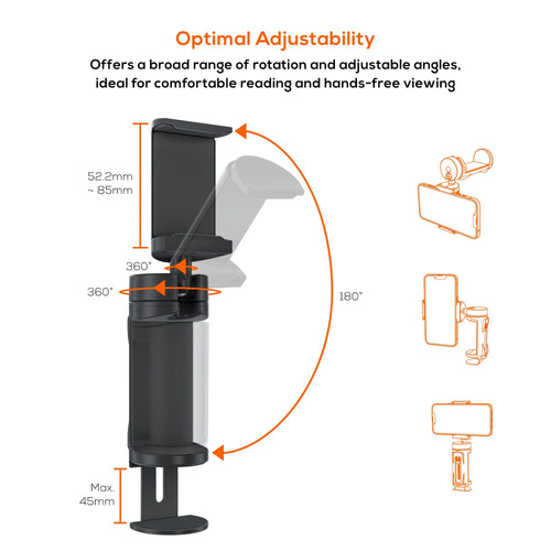 (LS) mbeat® Portable Travel Phone Holder Portable Design/ 360 degree Rotatable Base/ Compact & Lightweight/ Freestyle Adjustment Package Weight: 125g - Image 2