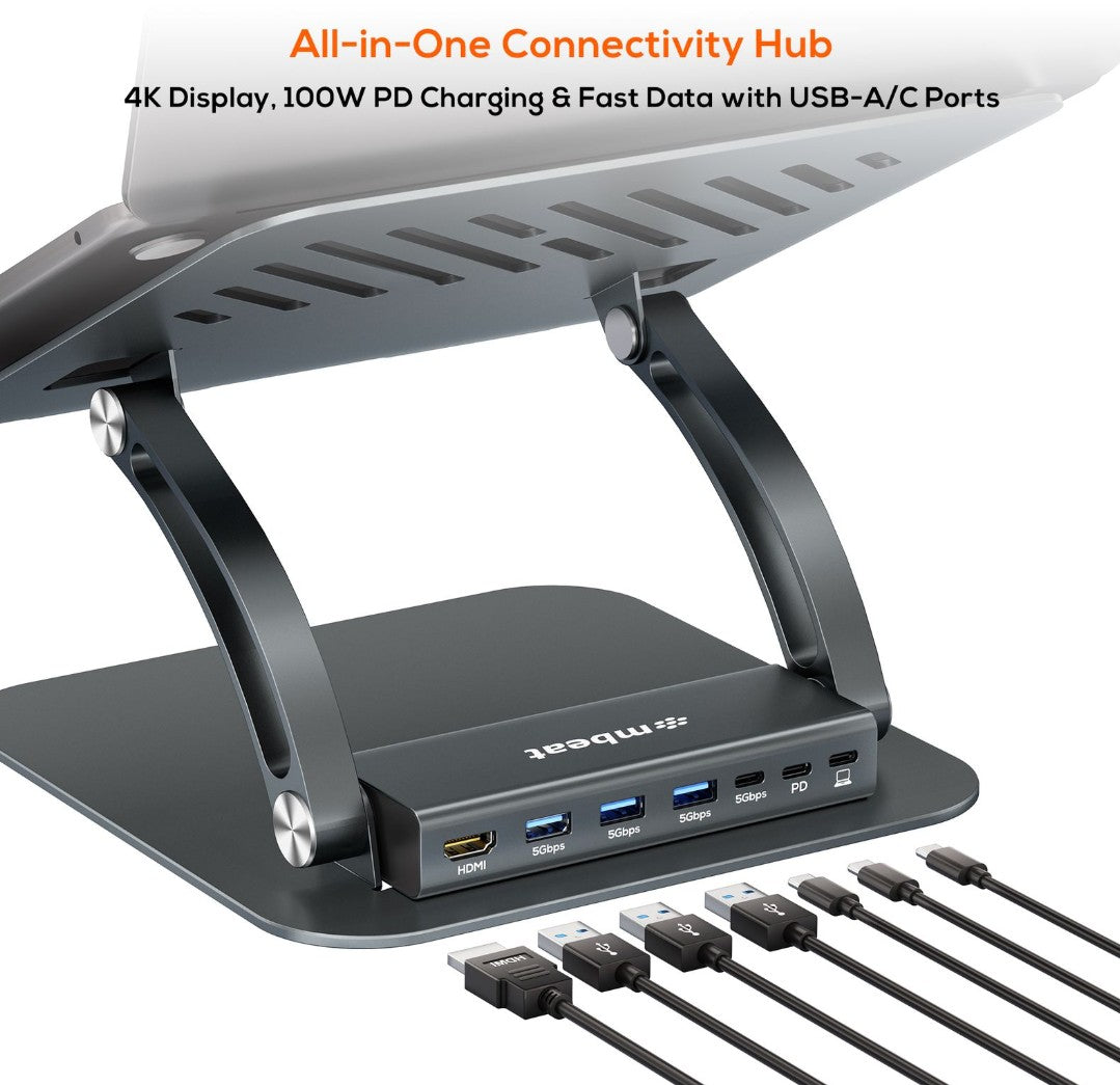 mbeat® Stage P6 Laptop Stand with USB-C Dock - Image 2