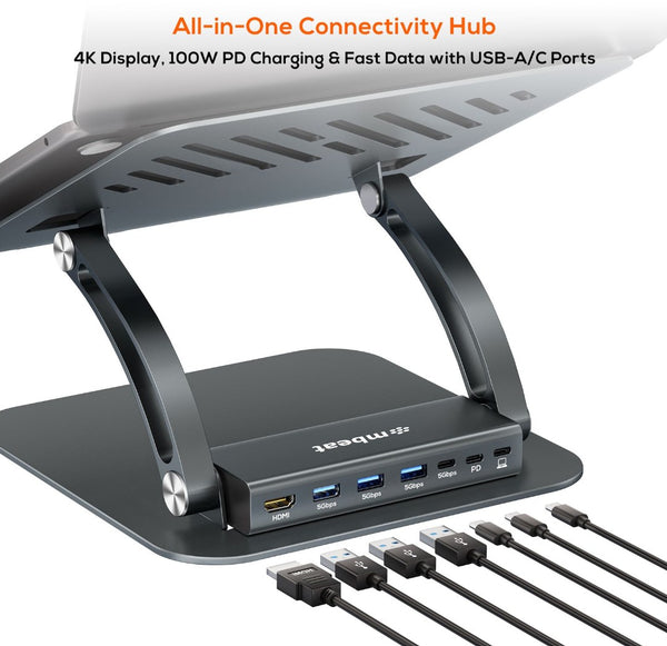 mbeat® Stage P6 Laptop Stand with USB-C Dock