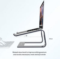 mbeat® Stage S1 Elevated Laptop Stand up to 16" Laptop (Space Grey) Material: Aluminium Alloy Product Weight: 0.9 kg - Image 2