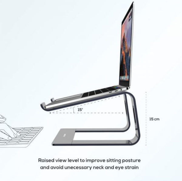 mbeat® Stage S1 Elevated Laptop Stand up to 16" Laptop (Space Grey) Material: Aluminium Alloy Product Weight: 0.9 kg